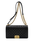Medium Quilted Boy Black
