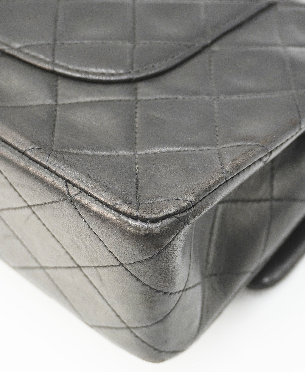 Medium Vintage Classic Double Flap GHW Black