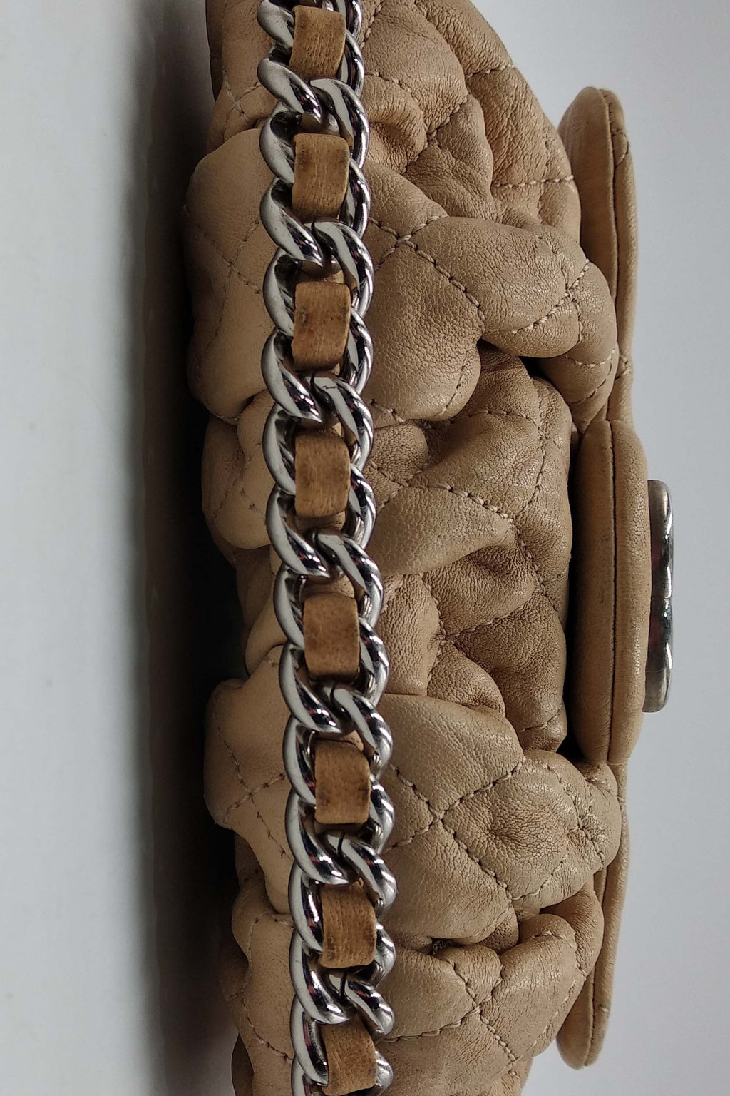 Mini Chain Around Flap Bag Beige