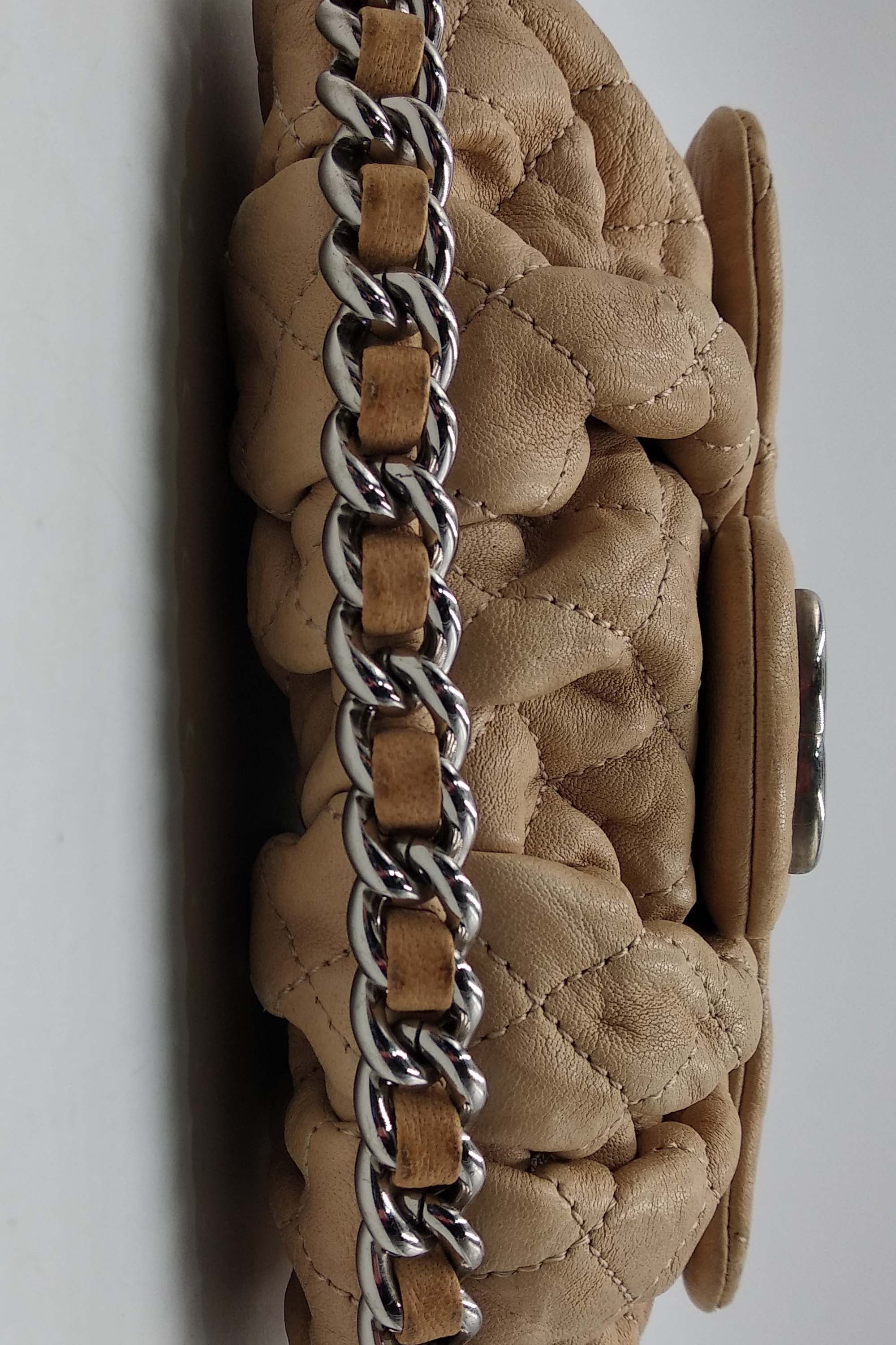 Mini Chain Around Flap Bag Beige