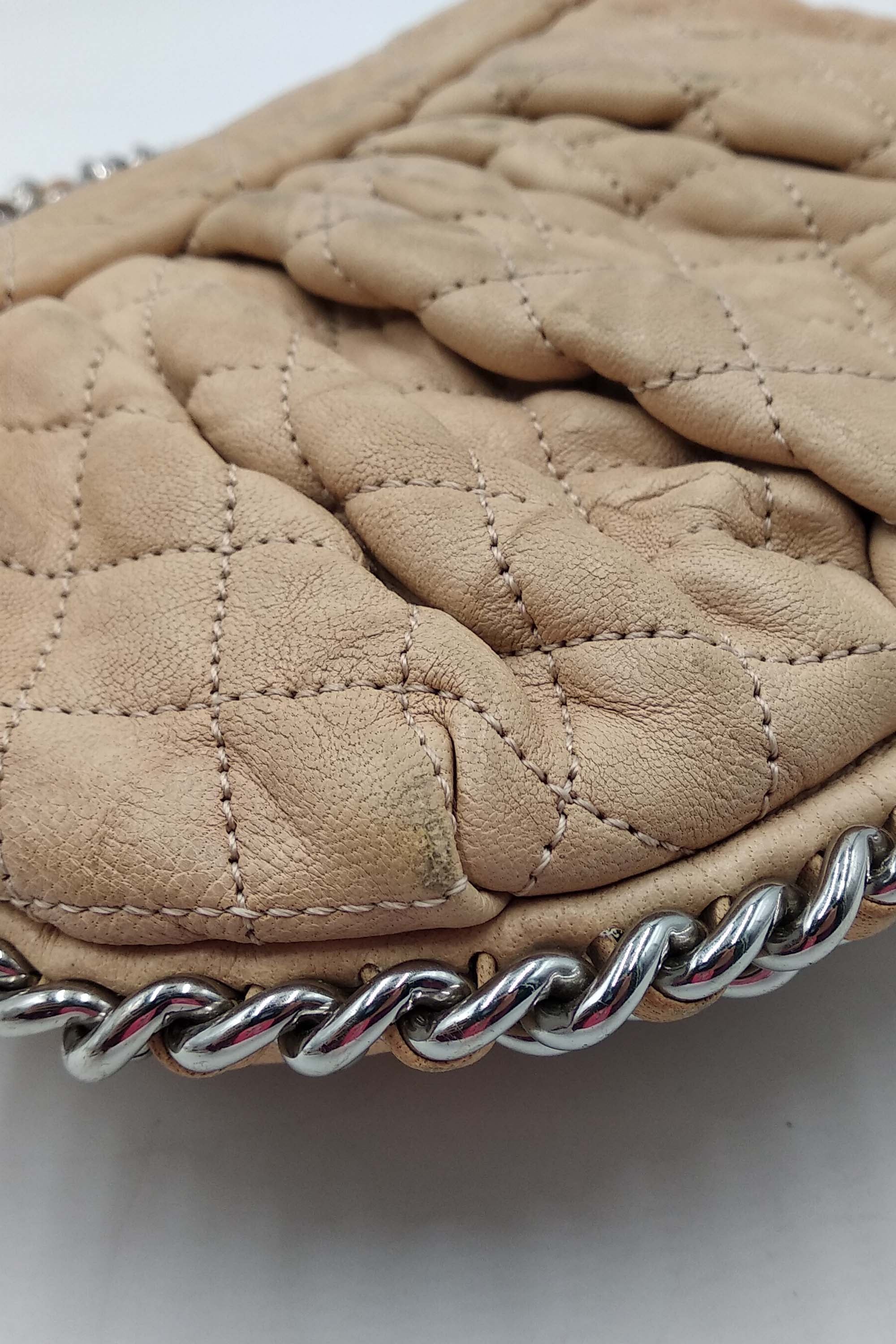 Mini Chain Around Flap Bag Beige