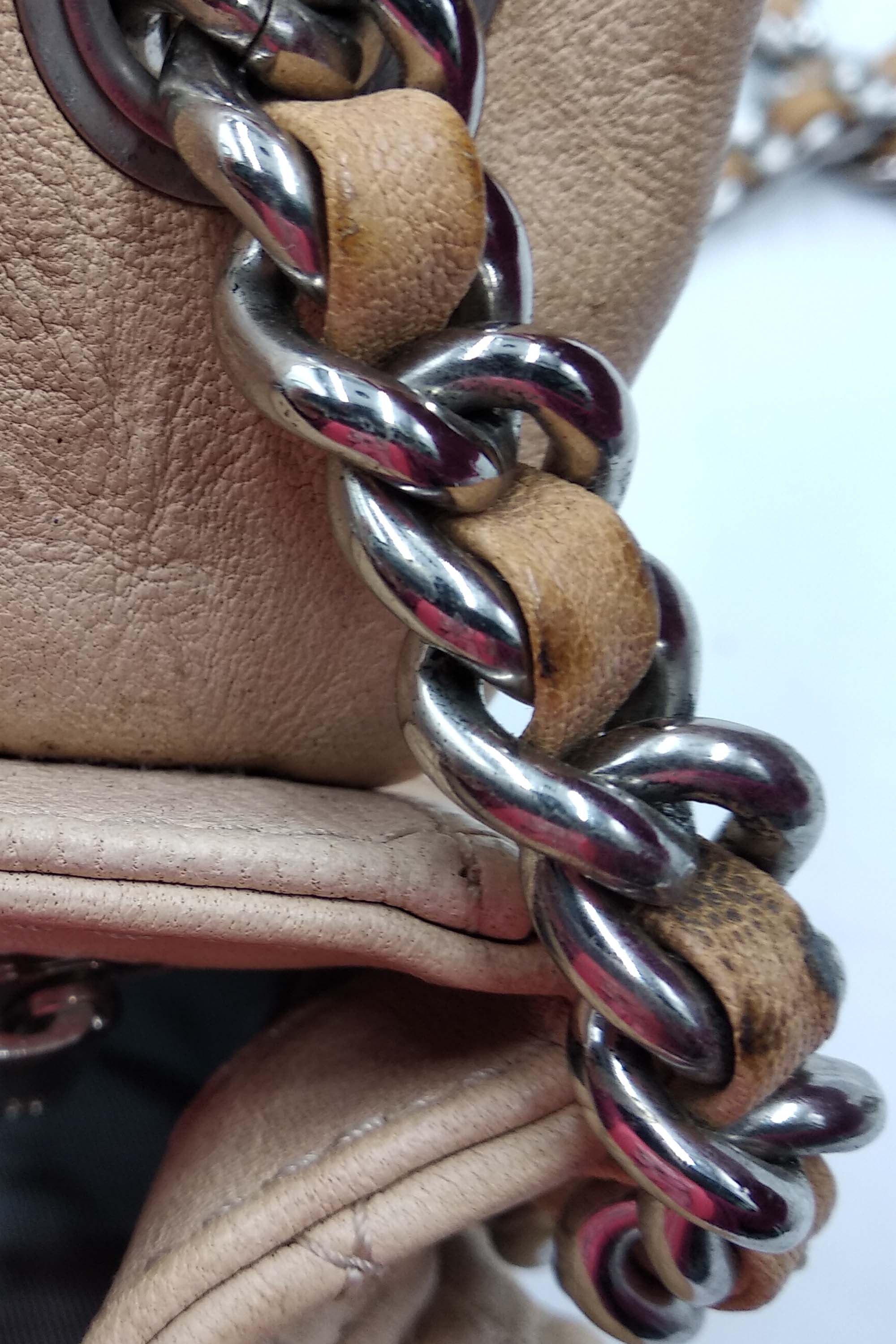 Mini Chain Around Flap Bag Beige