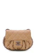 Mini Chain Around Flap Bag Beige