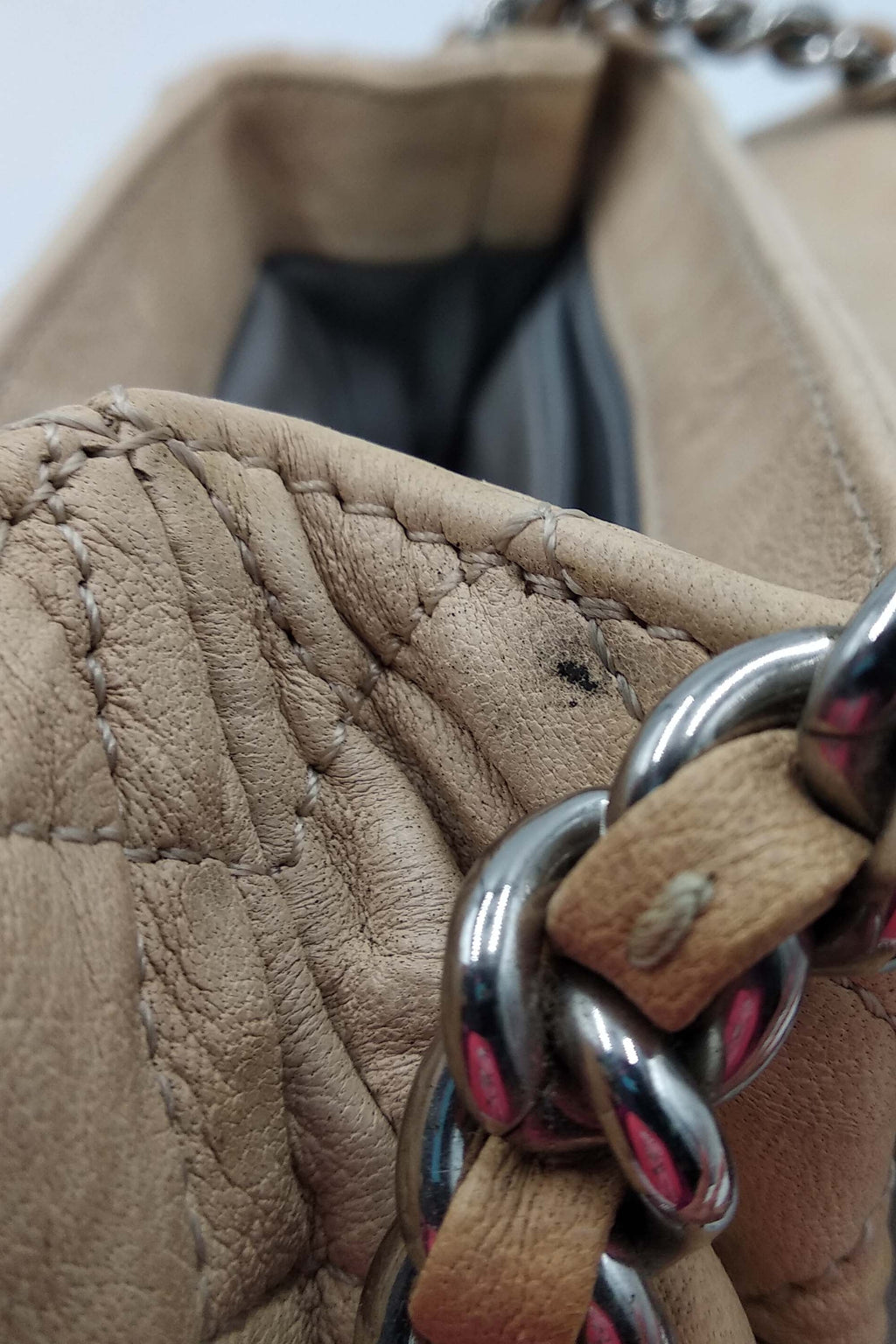 Mini Chain Around Flap Bag Beige