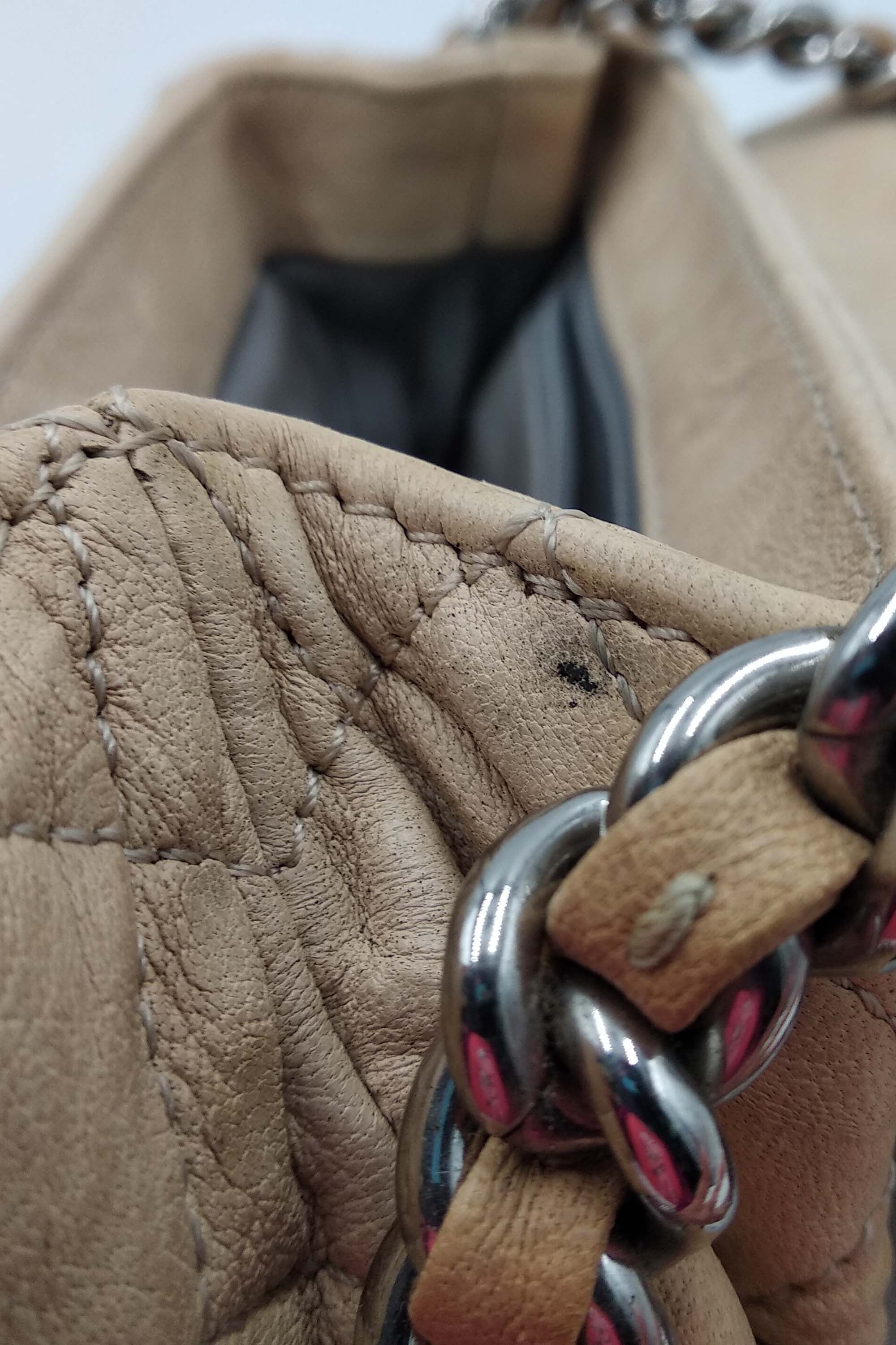 Mini Chain Around Flap Bag Beige