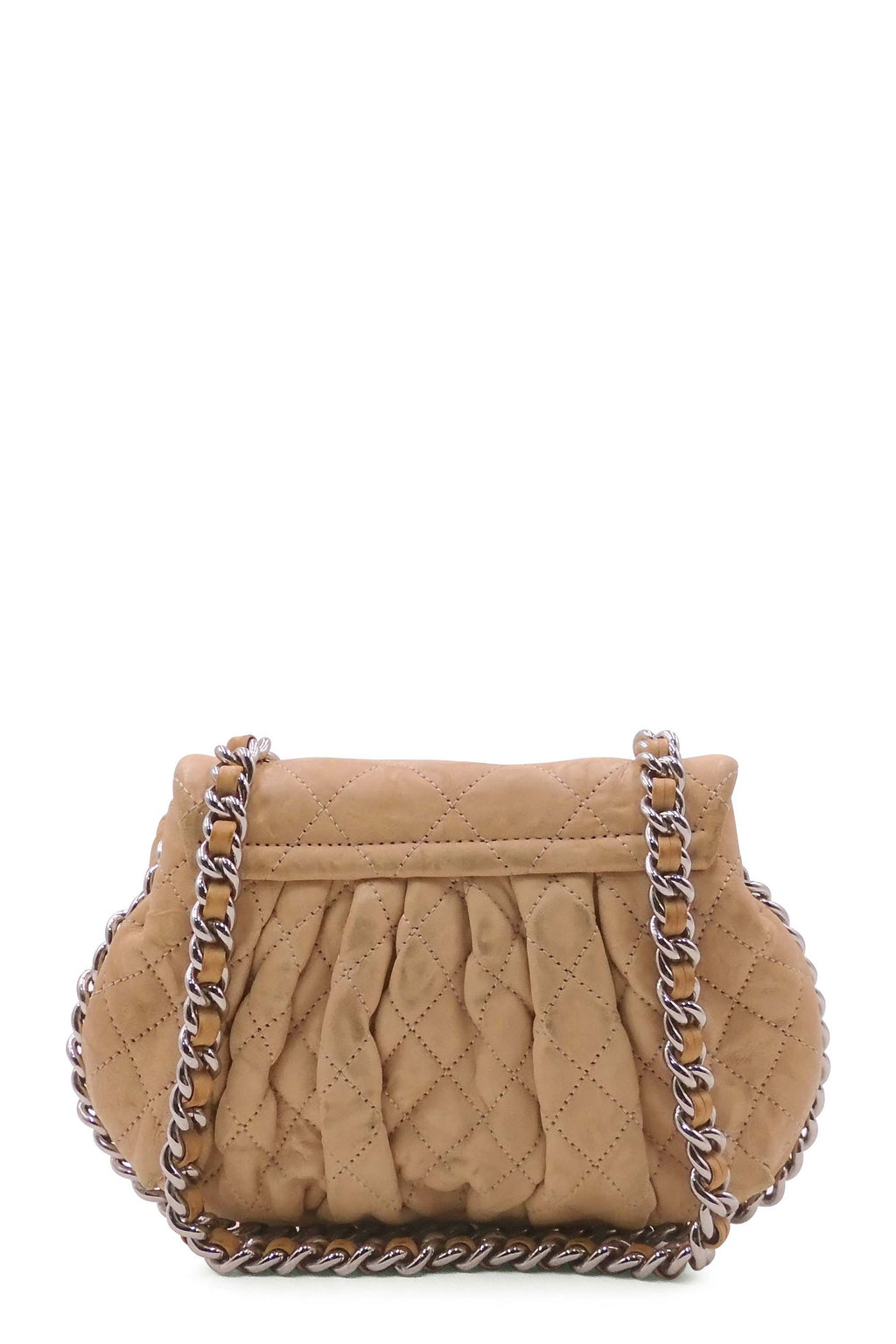 Mini Chain Around Flap Bag Beige