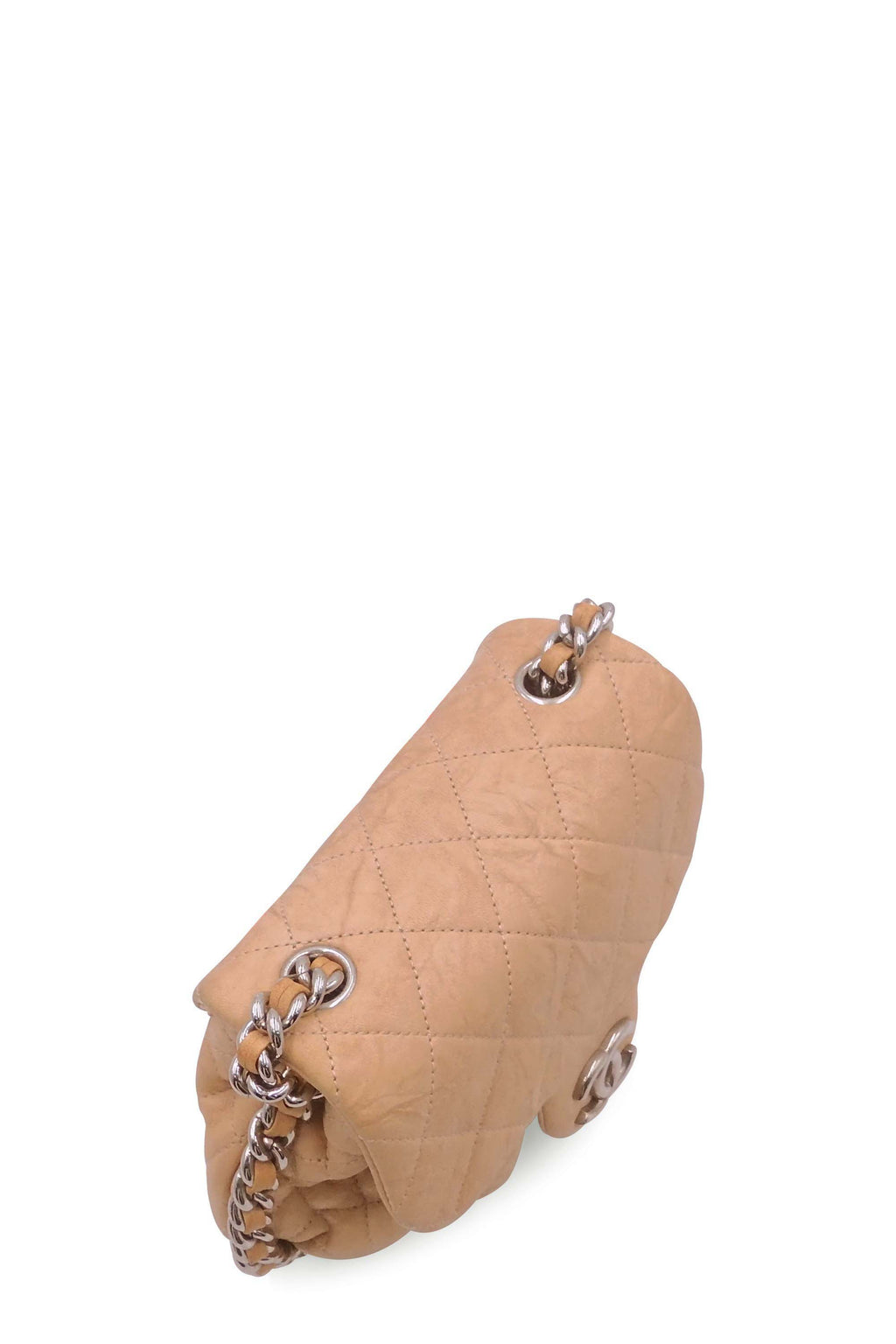 Mini Chain Around Flap Bag Beige