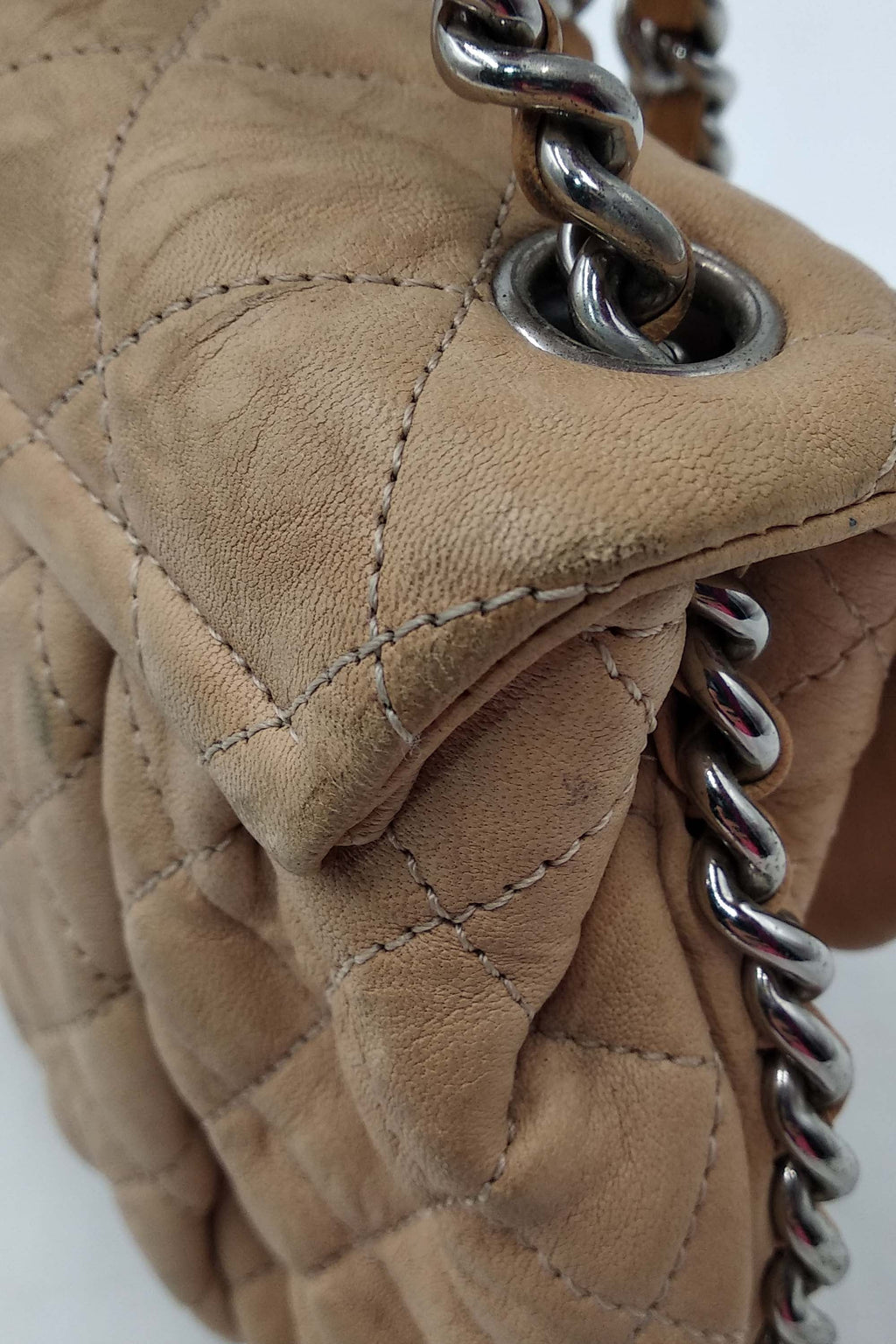 Mini Chain Around Flap Bag Beige