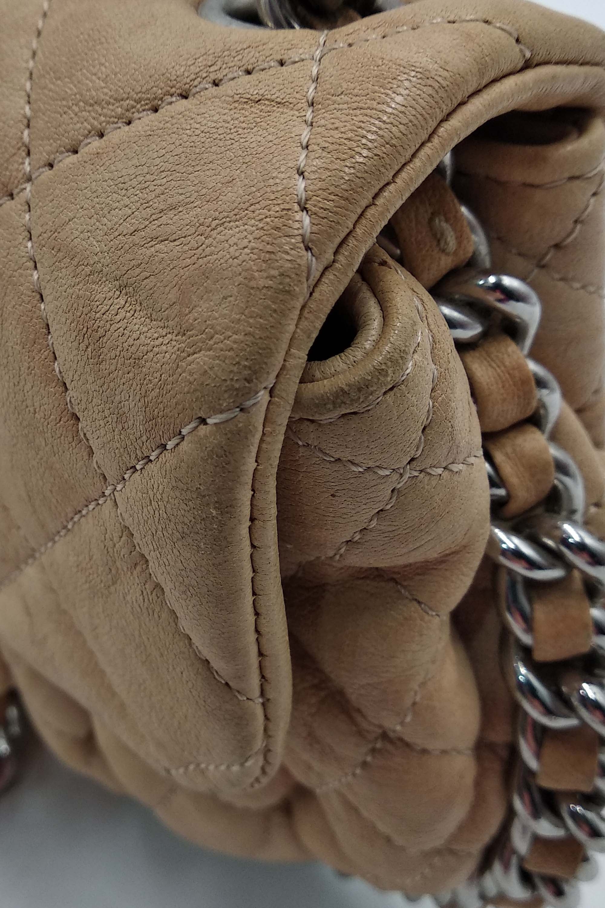 Mini Chain Around Flap Bag Beige