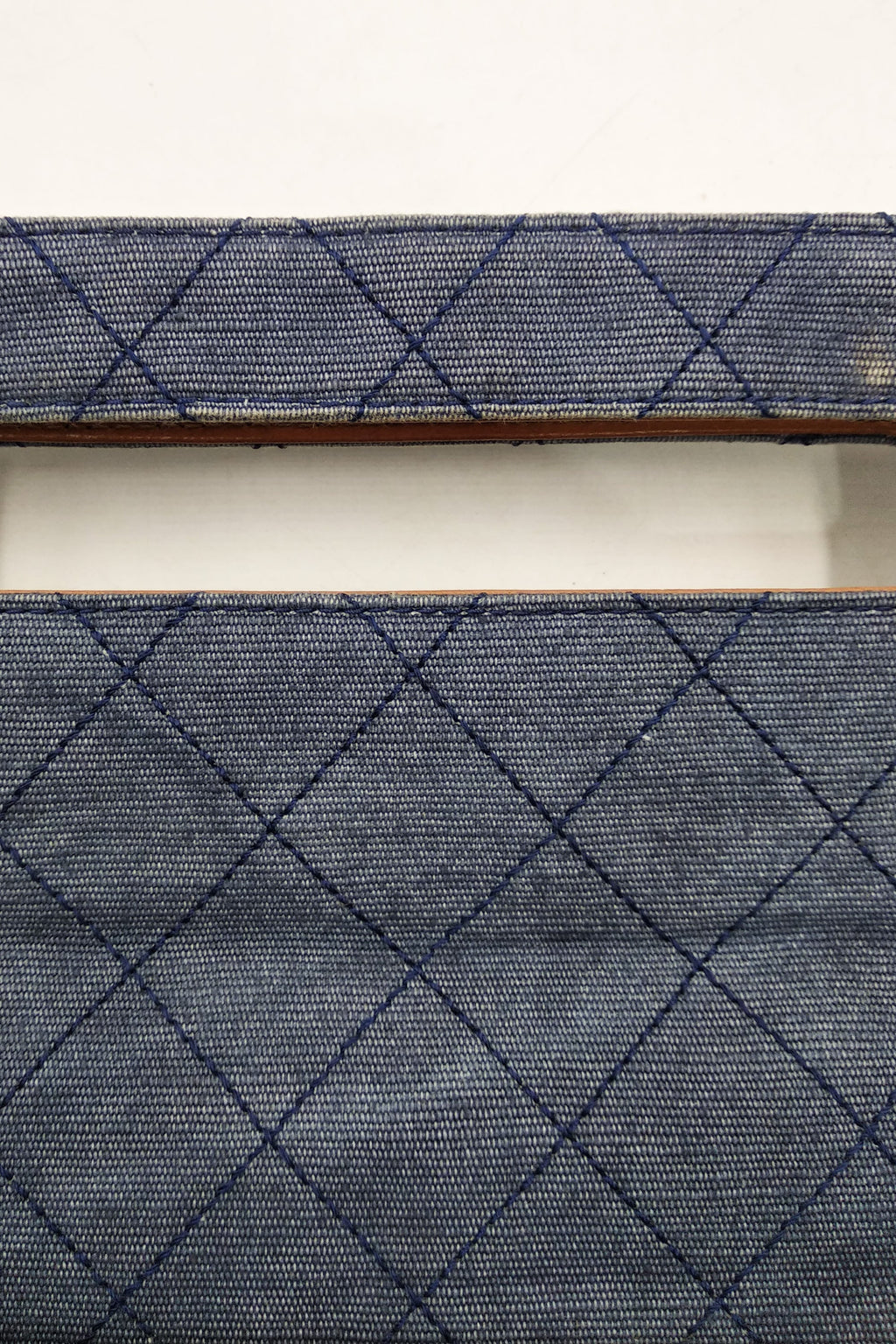 Quilted CC Denim Clutch Blue Brown