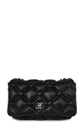 Quilted Chesterfield Flap Bag Black