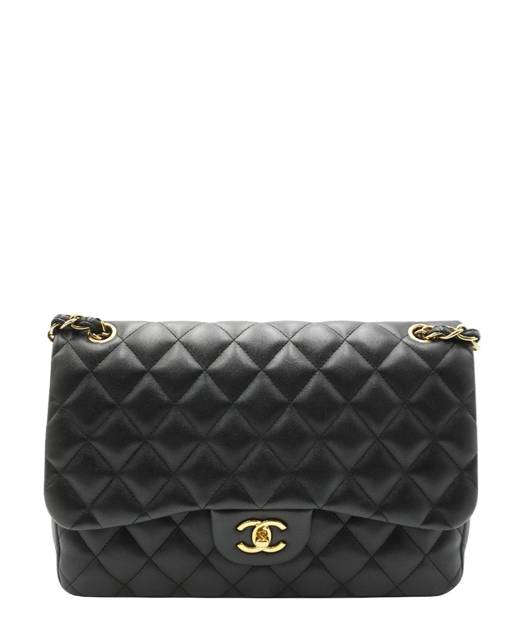 Quilted Jumbo Classic Double Flap Bag GHW Black