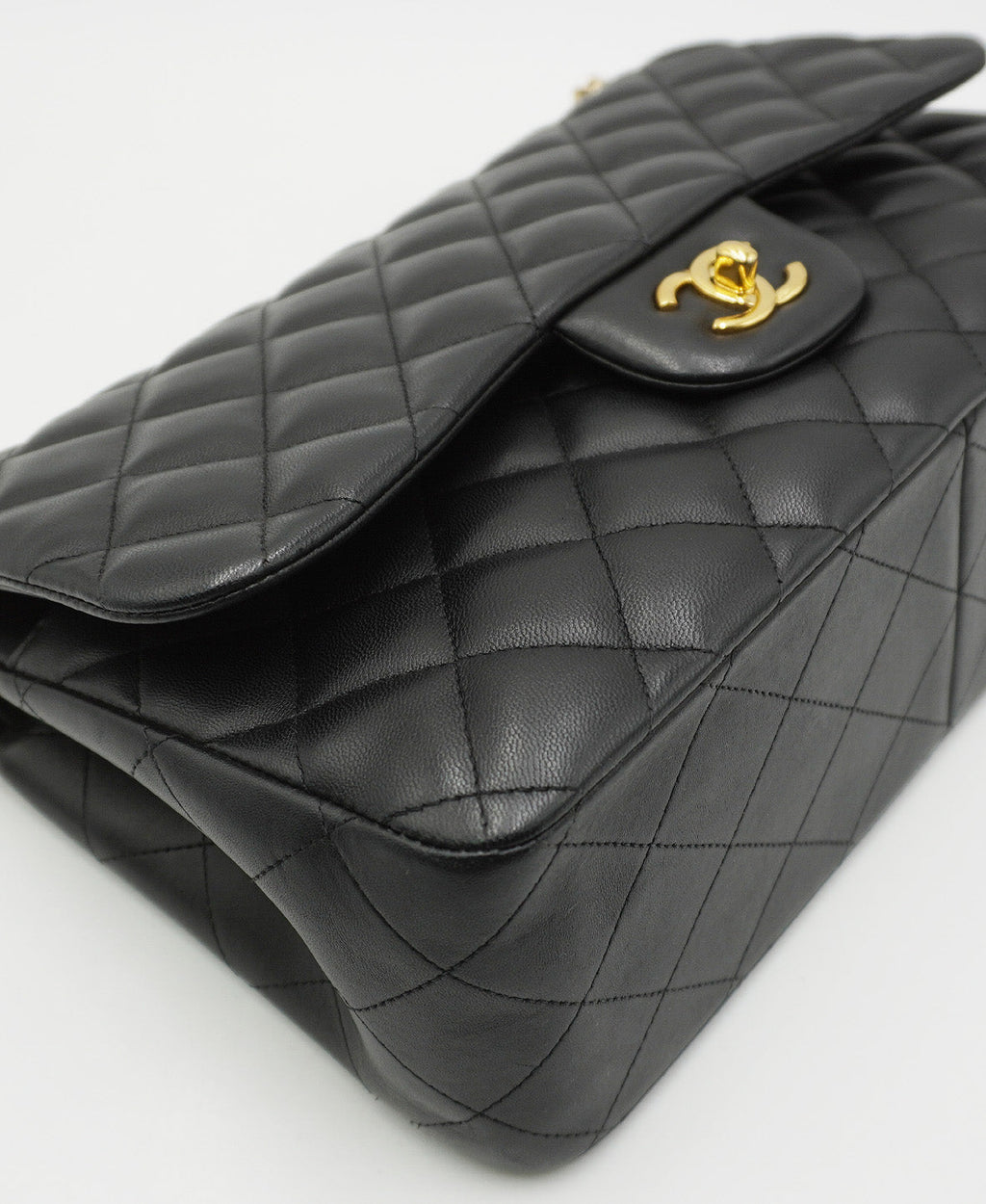 Quilted Jumbo Classic Double Flap Bag GHW Black