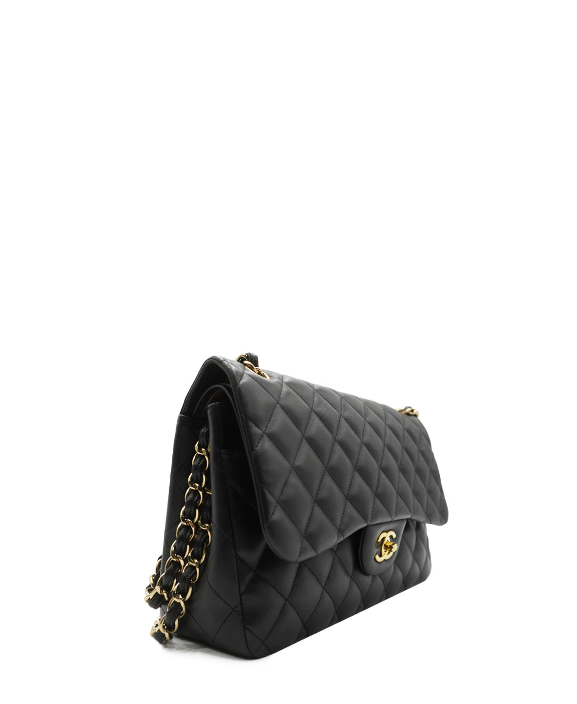 Quilted Jumbo Classic Double Flap Bag GHW Black