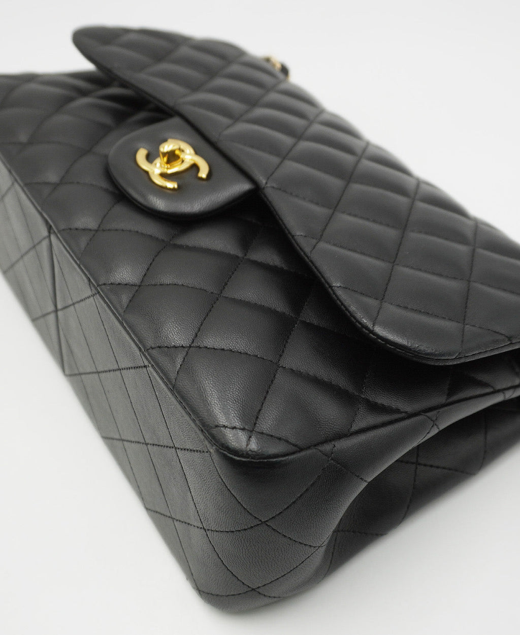 Quilted Jumbo Classic Double Flap Bag GHW Black