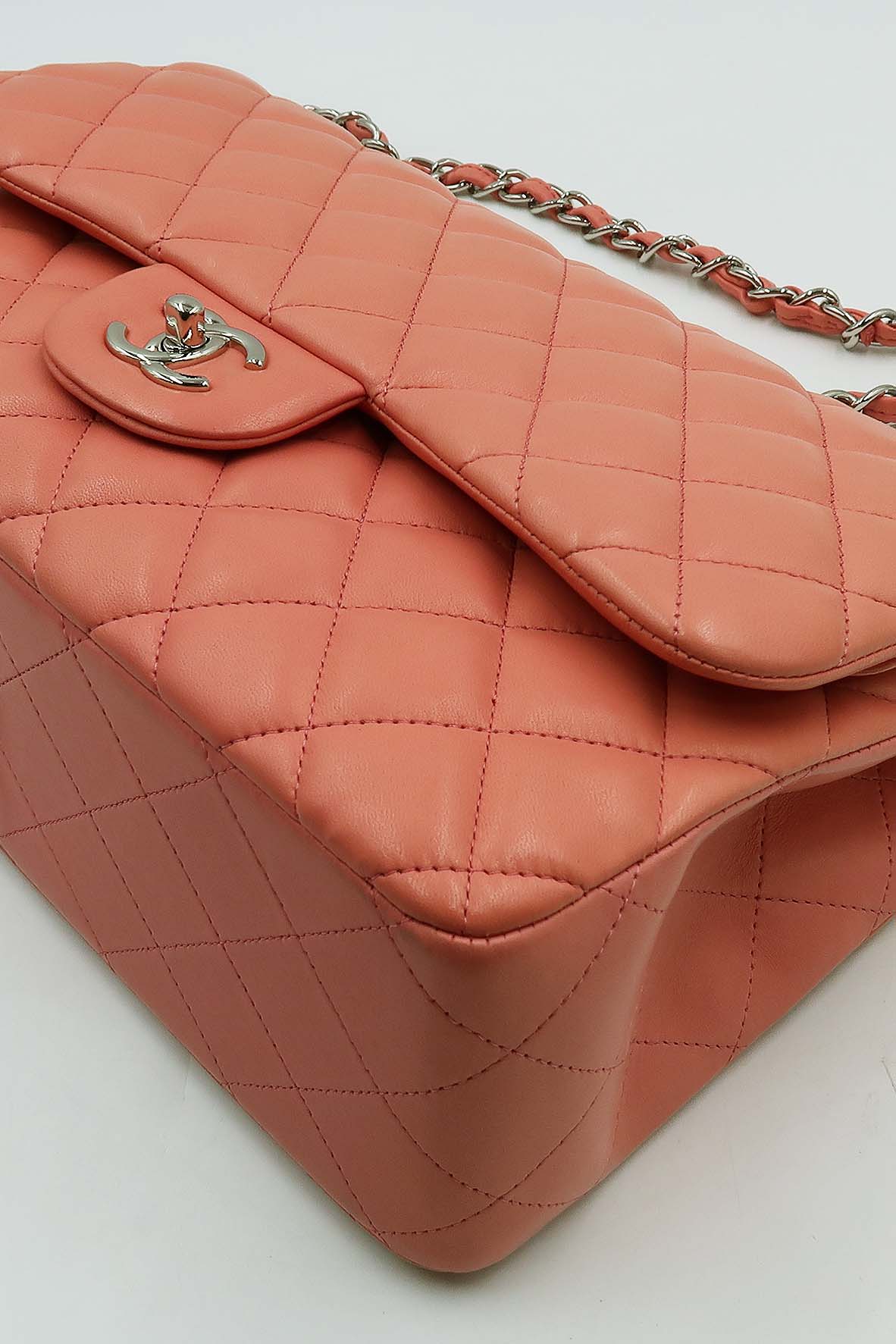 Quilted Jumbo Classic Double Flap Bag Pink
