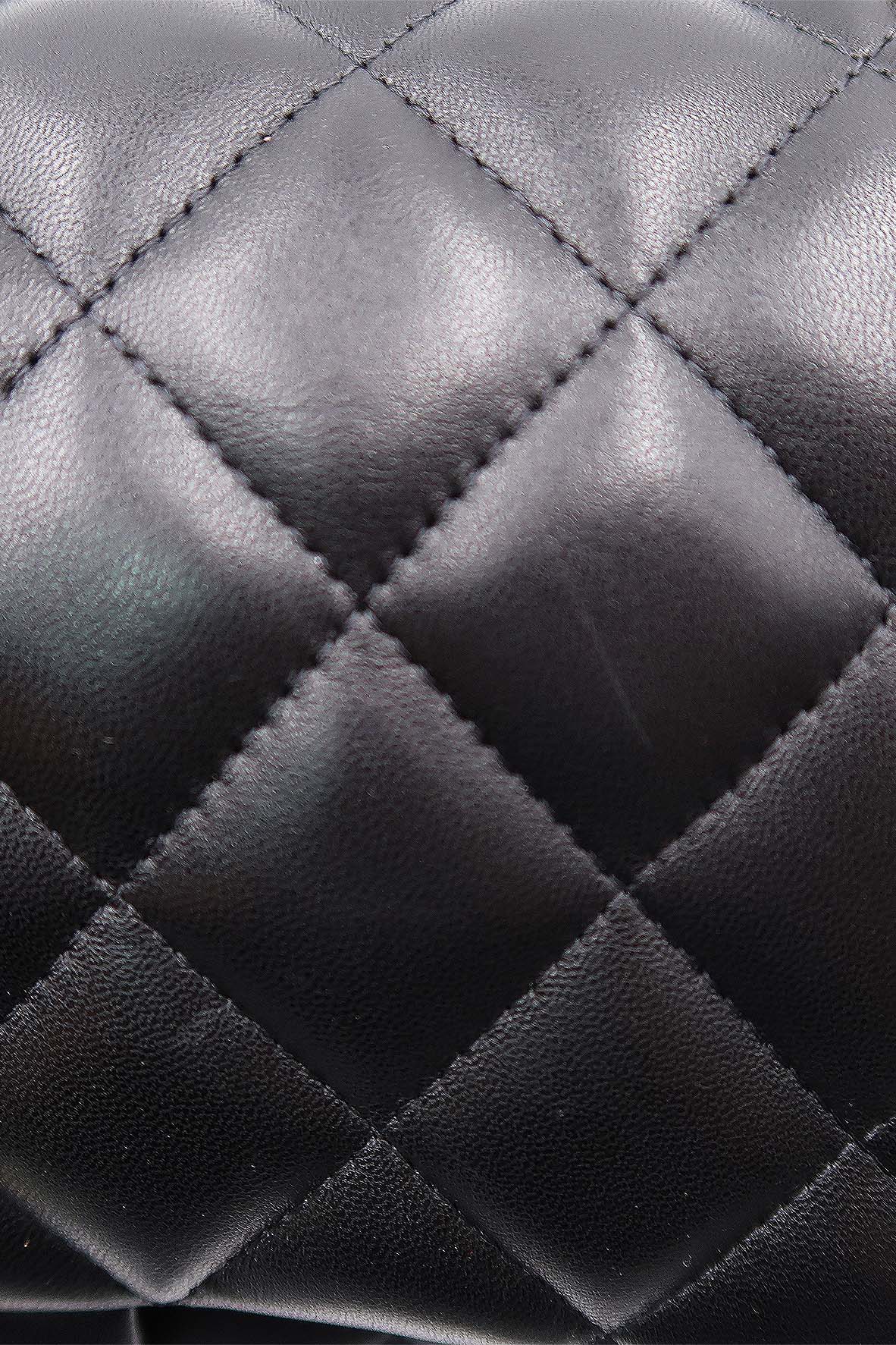 Quilted Lambskin Jumbo Classic Flap Bag with Gold Hardware Black