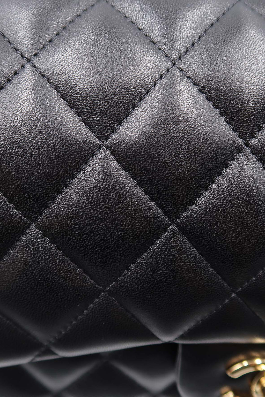 Quilted Lambskin Jumbo Classic Flap Bag with Gold Hardware Black