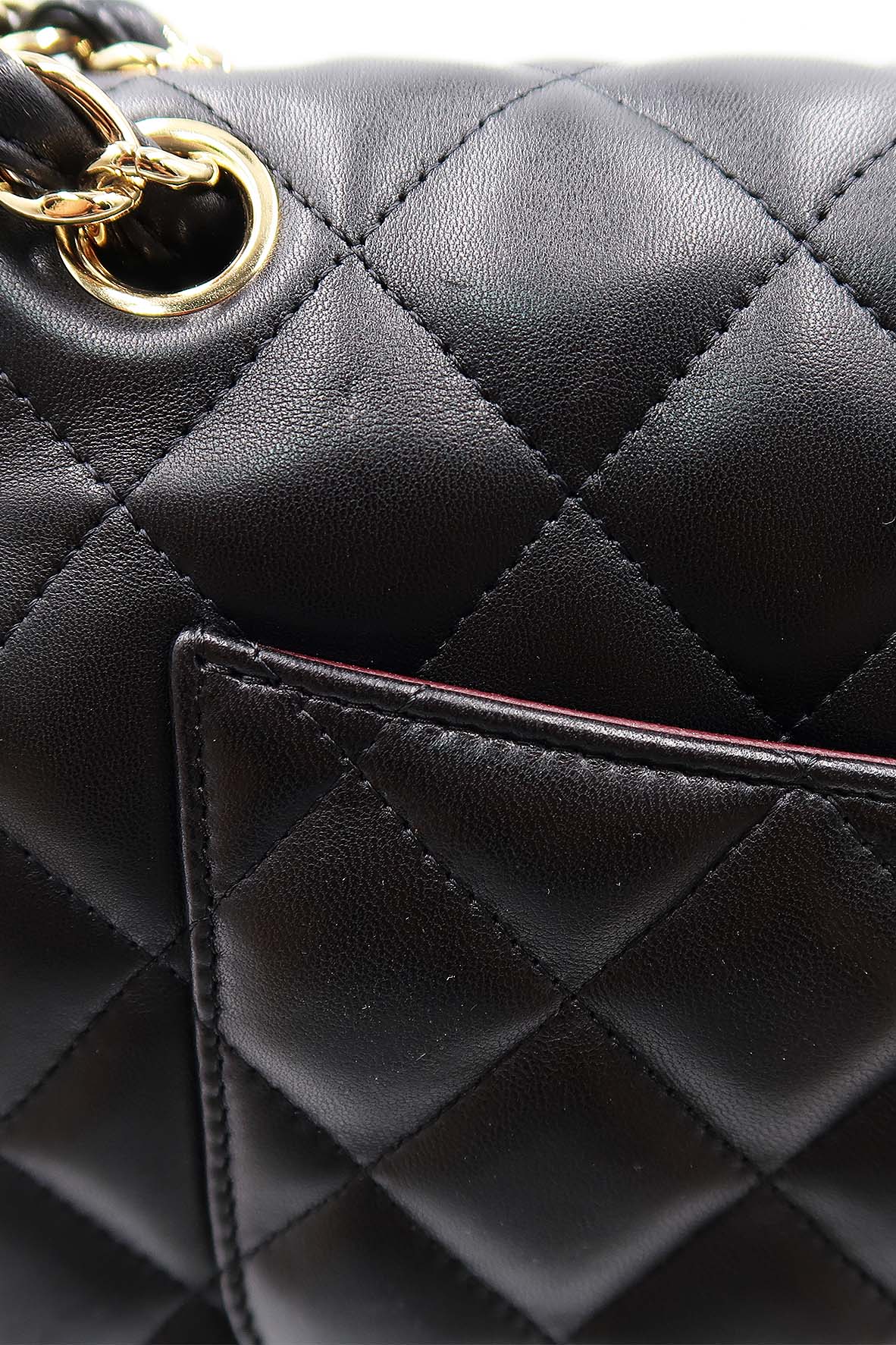 Quilted Lambskin Jumbo Classic Flap Bag with Gold Hardware Black