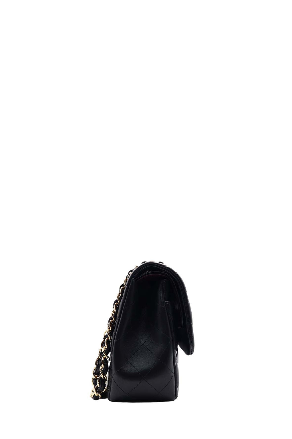 Quilted Lambskin Jumbo Classic Flap Bag with Gold Hardware Black