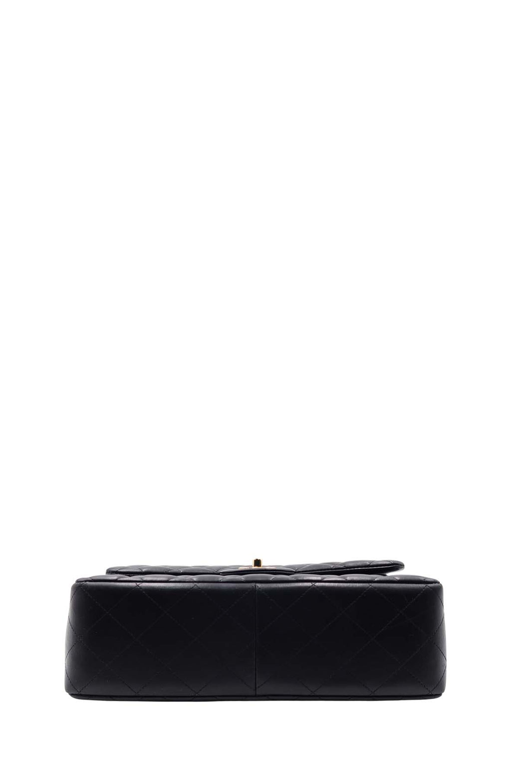 Quilted Lambskin Jumbo Classic Flap Bag with Gold Hardware Black