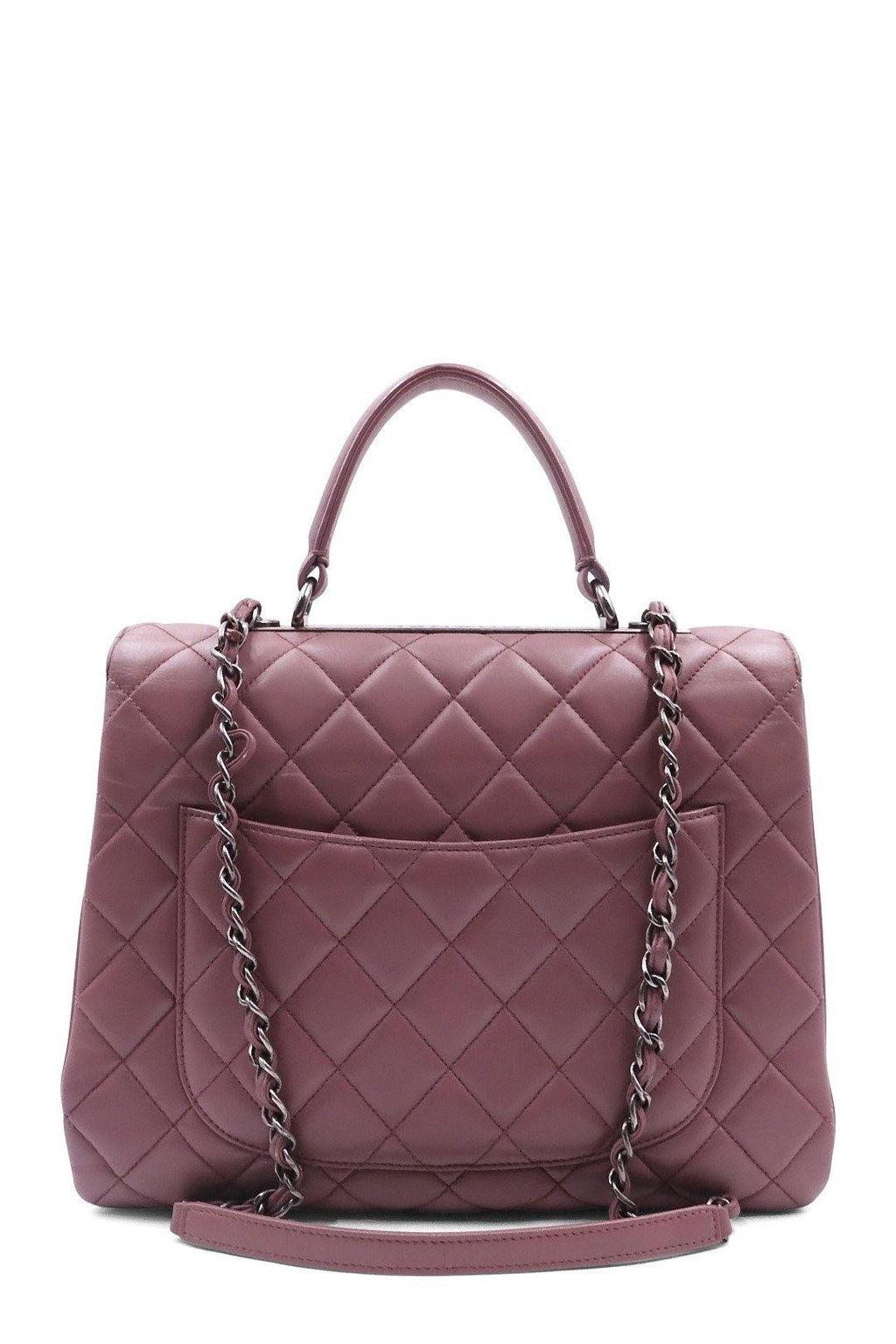 Quilted Lambskin Large Trendy CC Rosy Brown