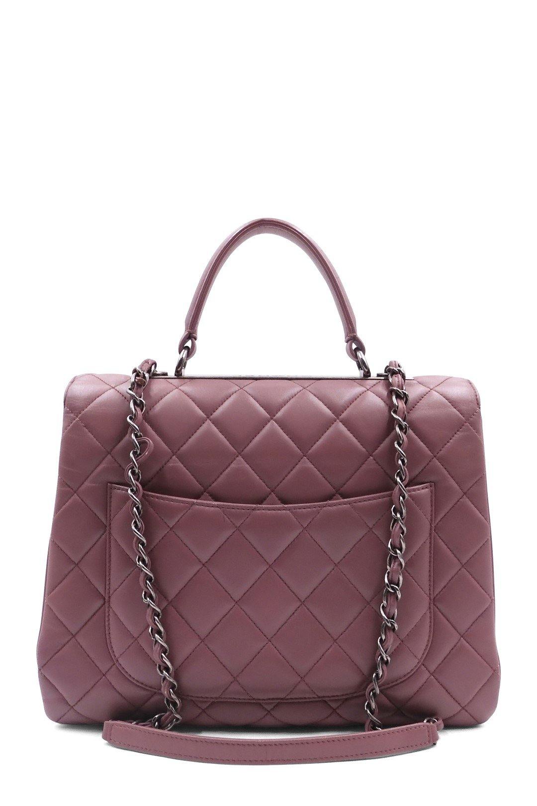 Quilted Lambskin Large Trendy CC Rosy Brown
