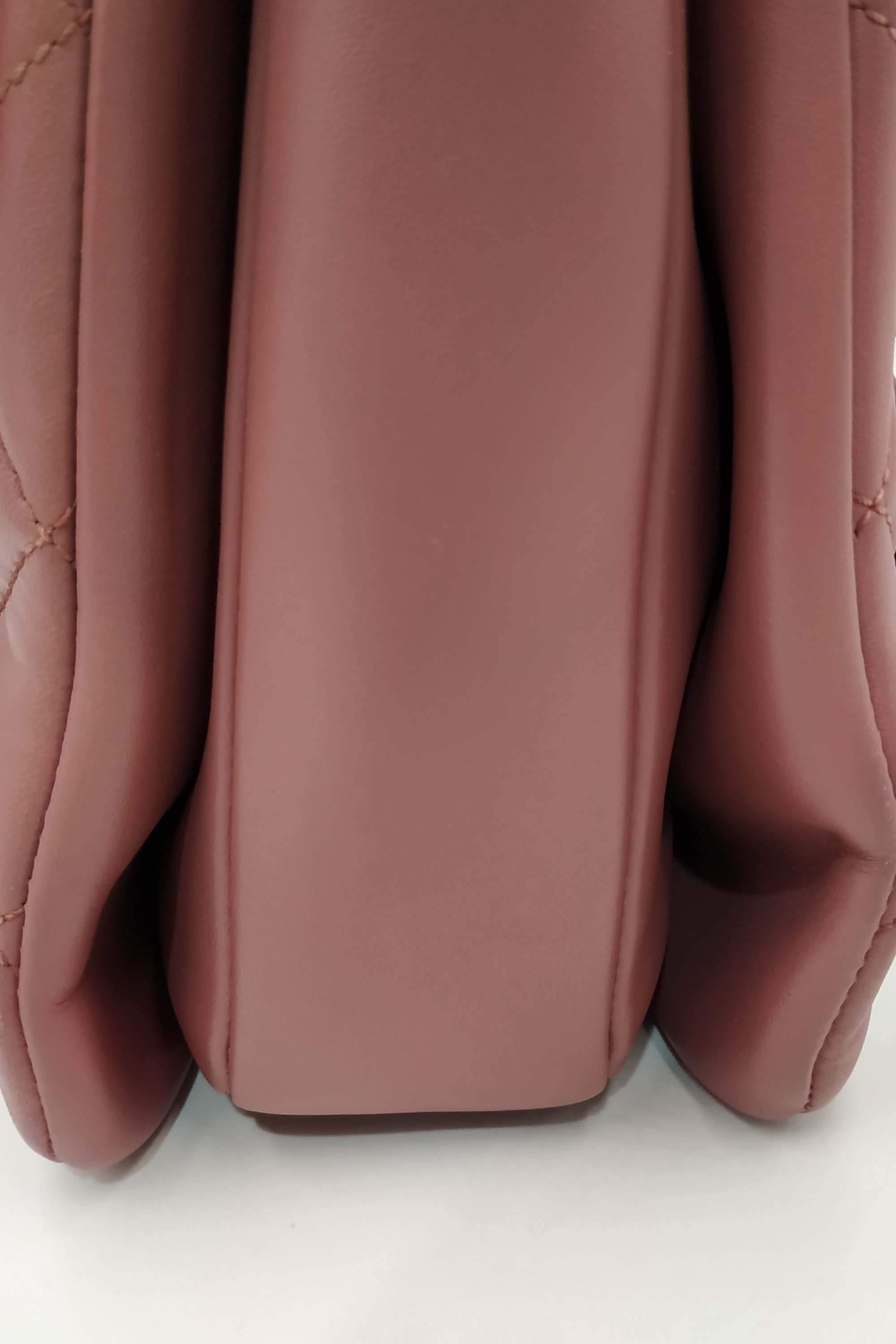 Quilted Lambskin Large Trendy CC Rosy Brown
