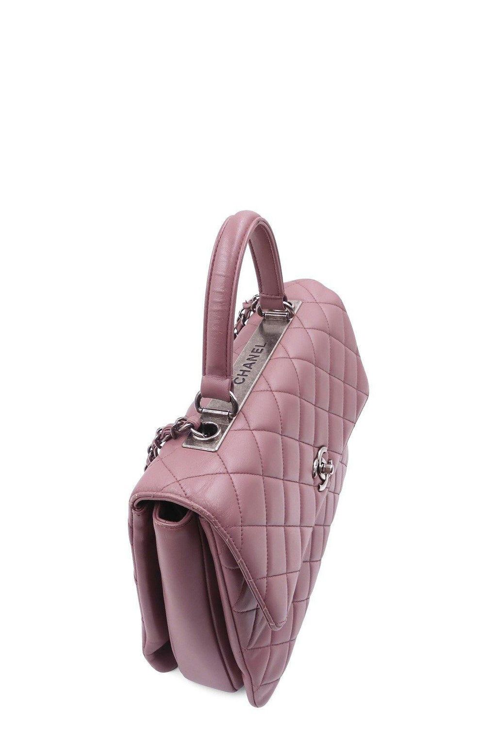 Quilted Lambskin Large Trendy CC Rosy Brown