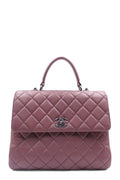 Quilted Lambskin Large Trendy CC Rosy Brown