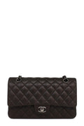 Quilted Lambskin Medium Classic Flap Bag Brown with Silver Hardware