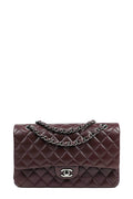 Quilted Lambskin Medium Classic Flap Bag Dark Violet with Gunmetal Hardware