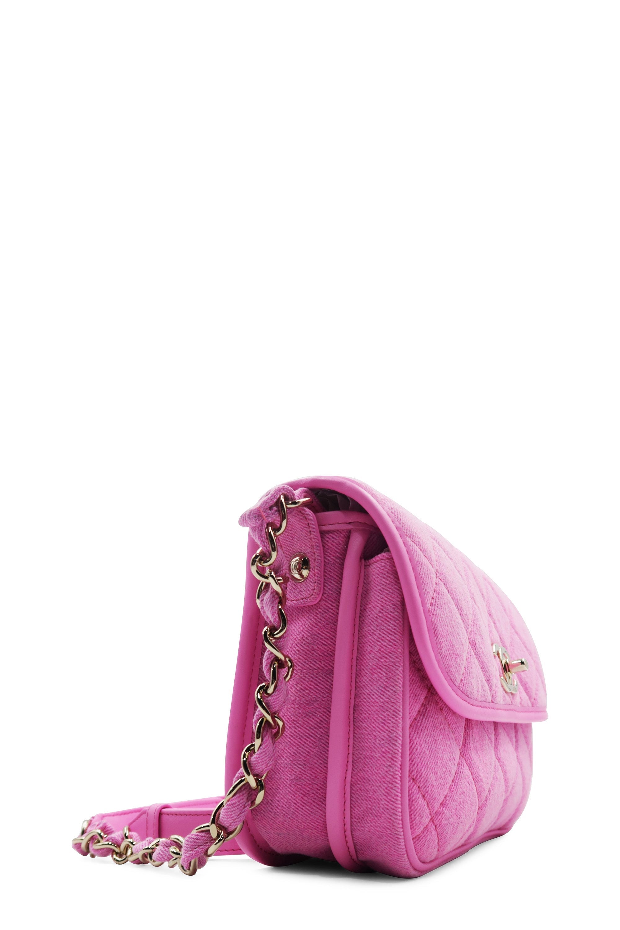 Small Denim Messenger Bag Pink