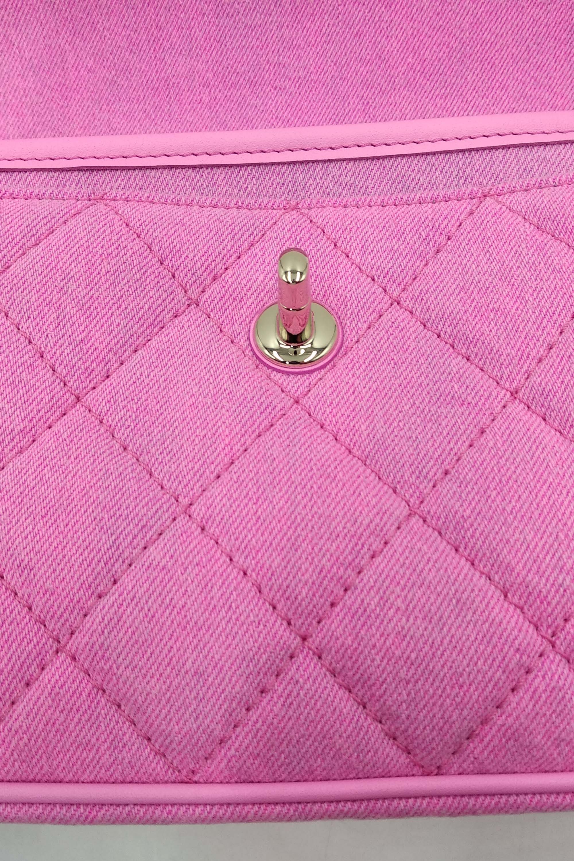 Small Denim Messenger Bag Pink
