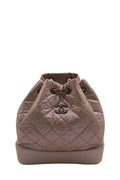 Small Gabrielle Iridescent Lambskin Calfskin Quilted Backpack Light Pink