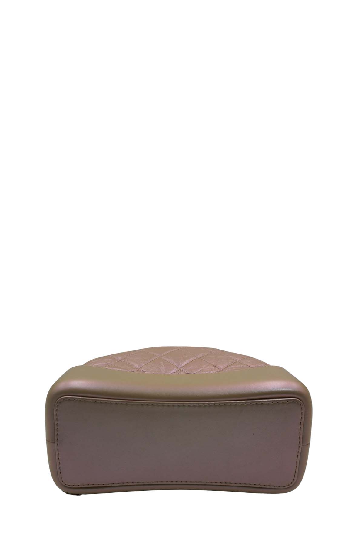 Small Gabrielle Iridescent Lambskin Calfskin Quilted Backpack Light Pink