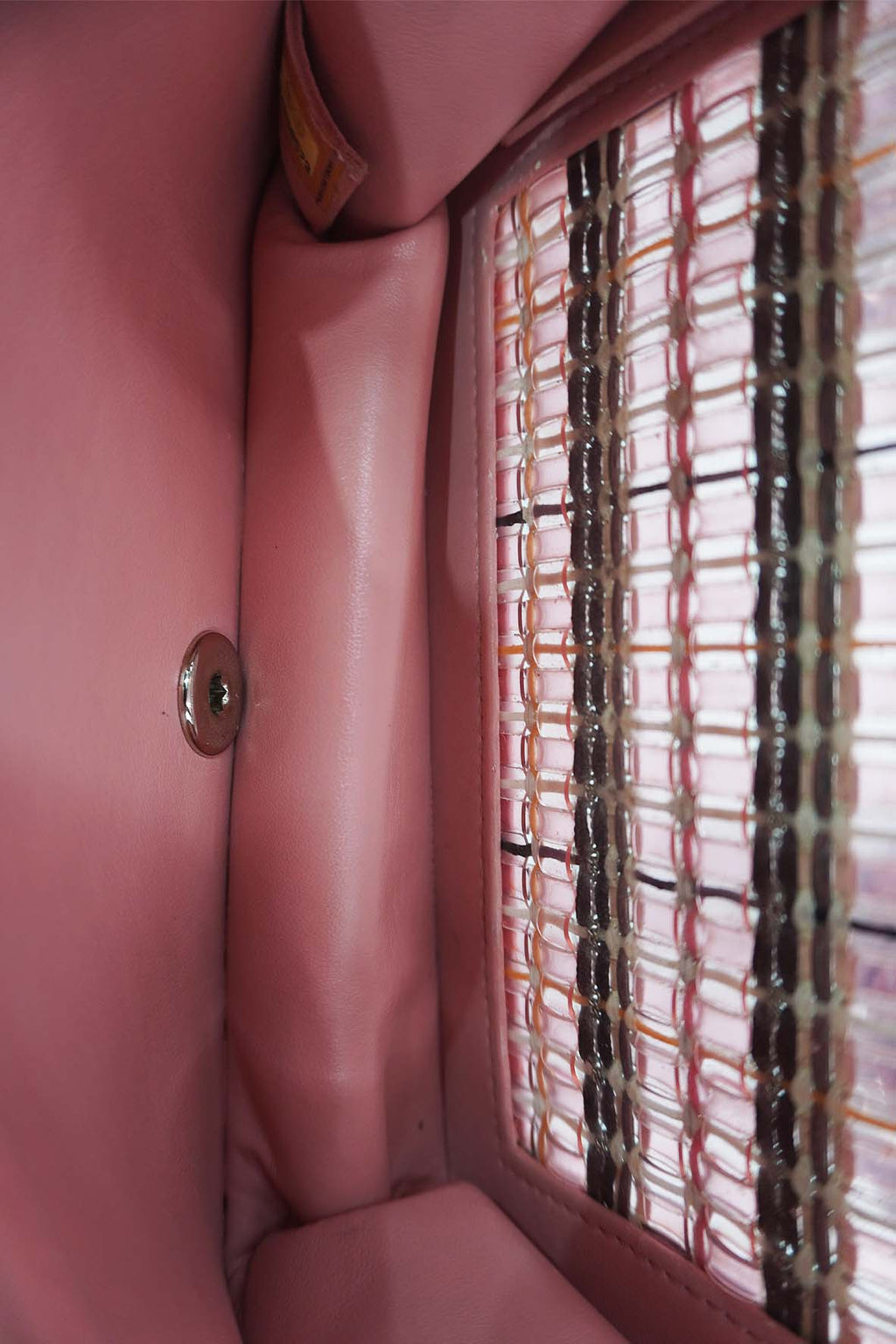 Small Woven PVC Boy with Silver Hardware Pink