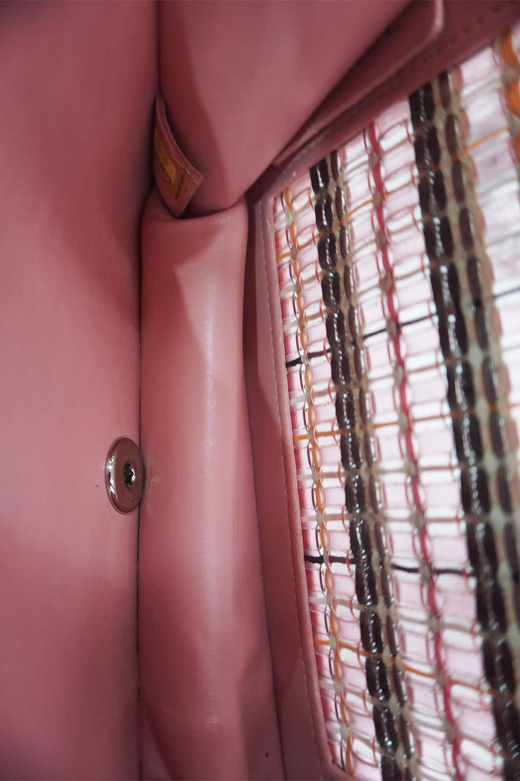 Small Woven PVC Boy with Silver Hardware Pink