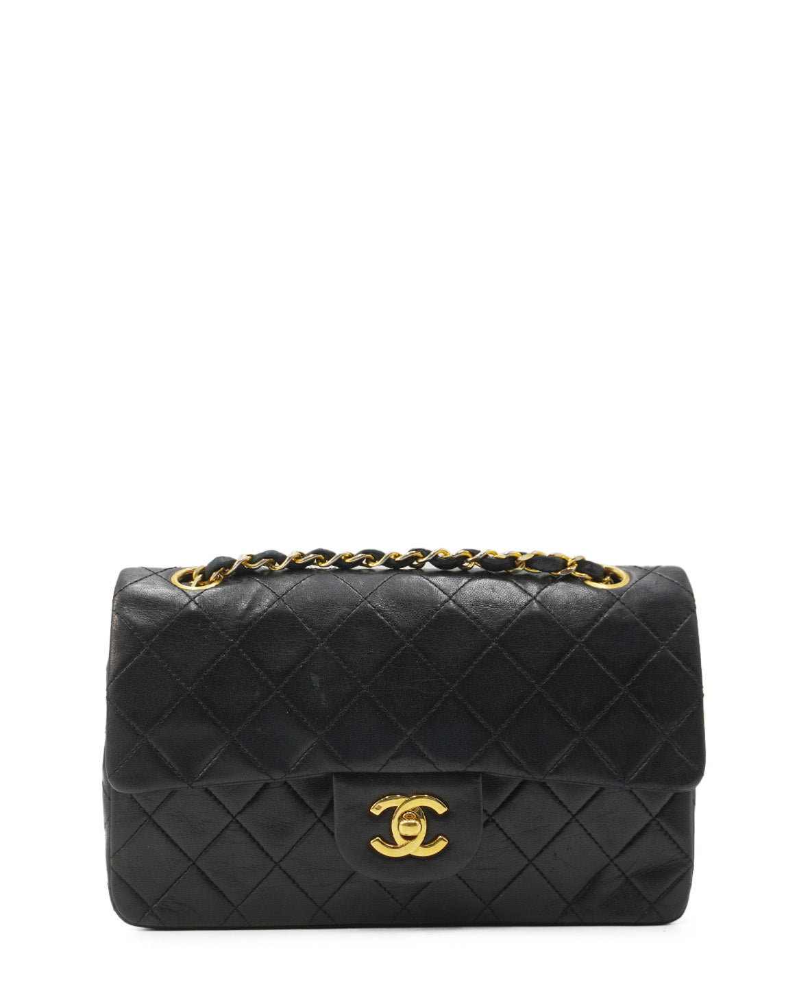 Small Classic Vintage Double Flap Bag Black