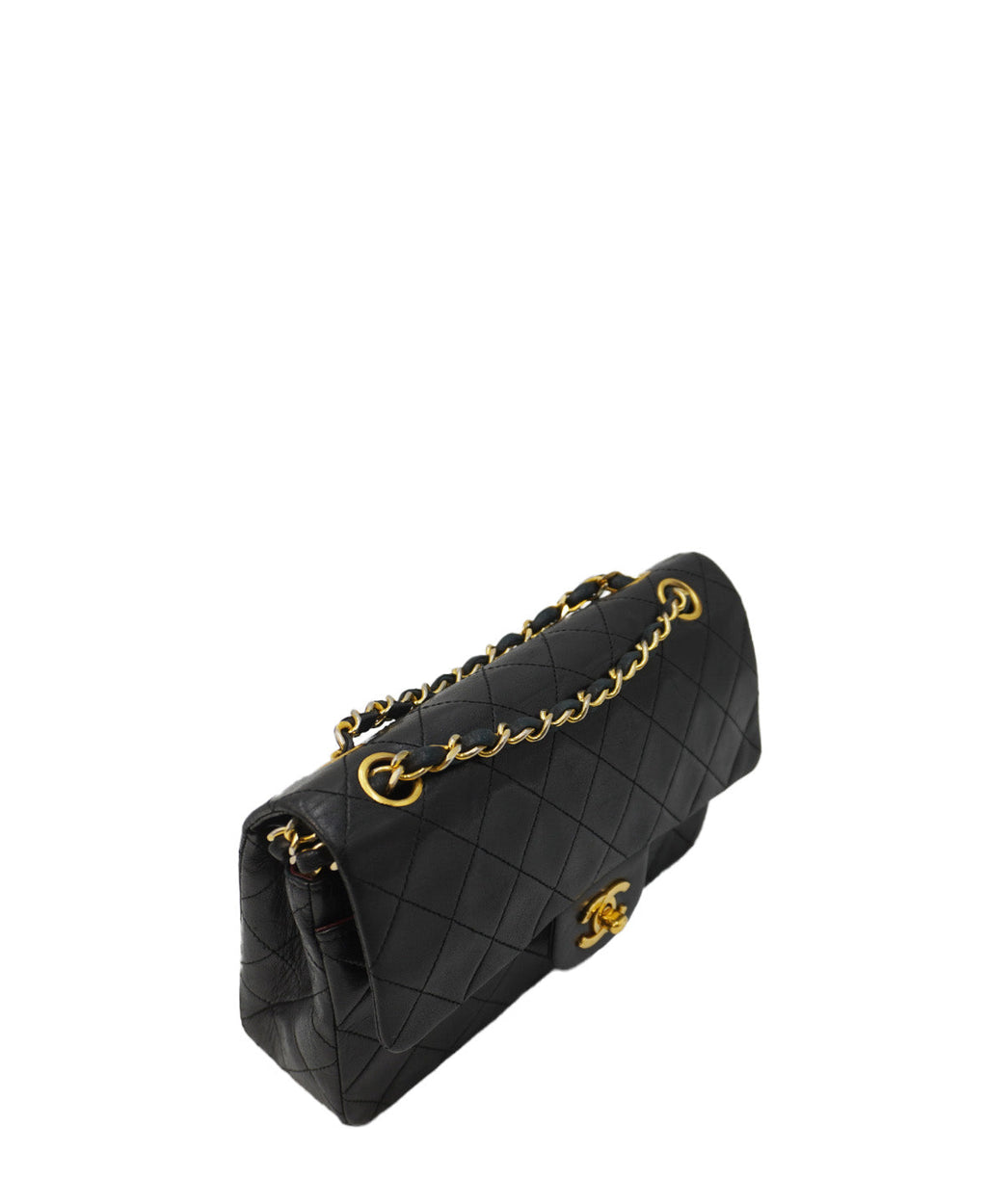 Small Classic Vintage Double Flap Bag Black