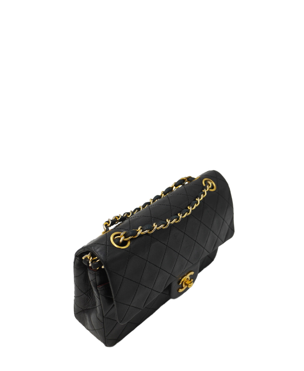Small Classic Vintage Double Flap Bag Black