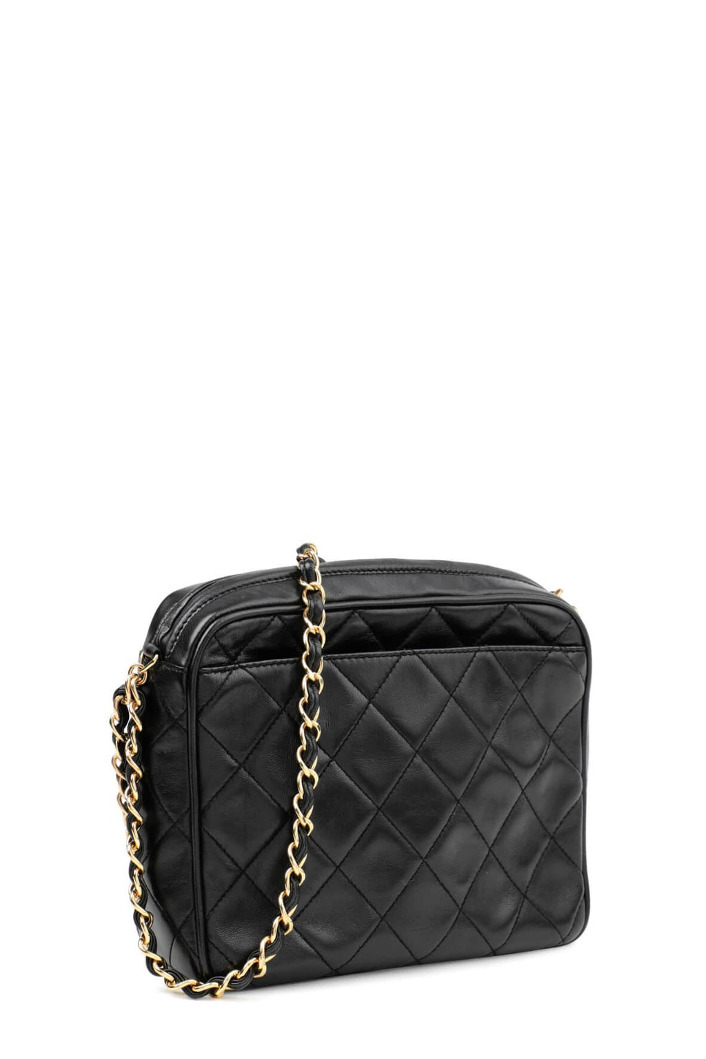 Vintage Quilted Camera Bag Black