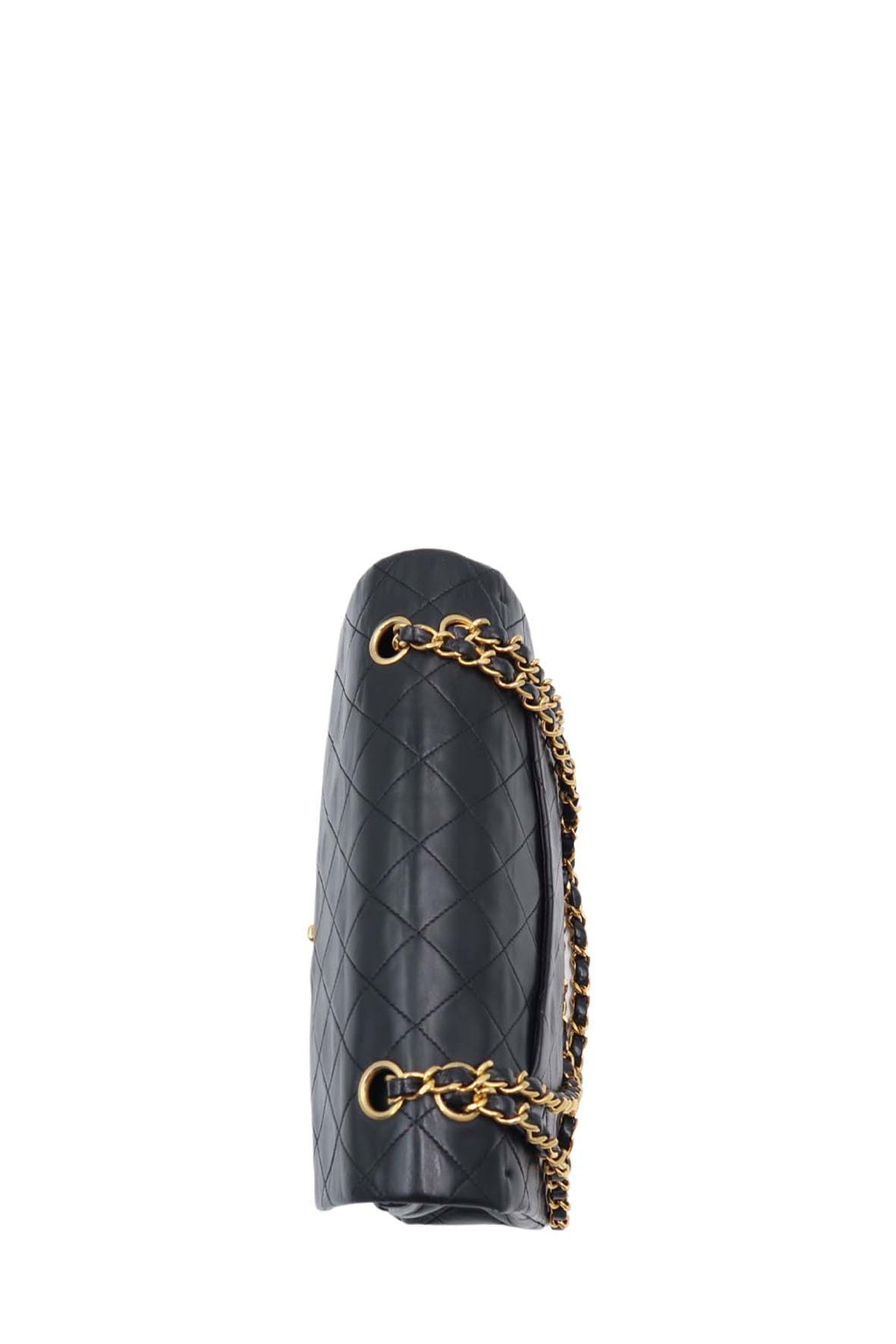 Vintage Quilted Lambskin Medium Classic Flap Bag Black with Gold Hardware Black