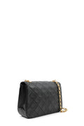 Vintage Quilted Lambskin Square Flap Bag Black