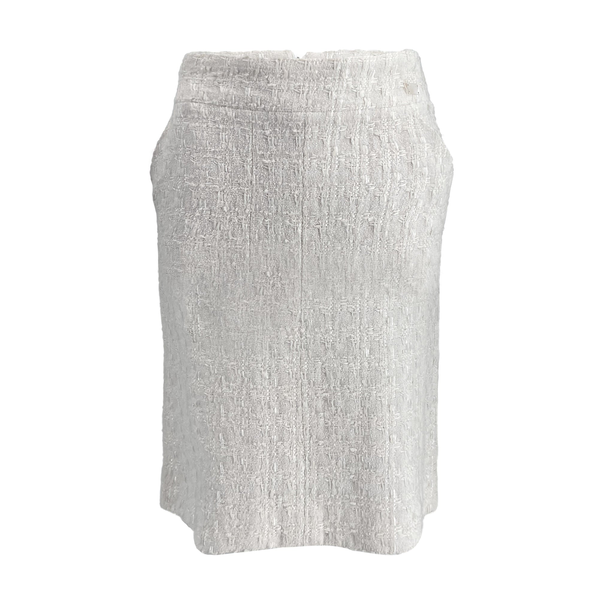 Chanel White Tweed Skirt