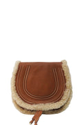 Small Marcie Shearling Bag Brown