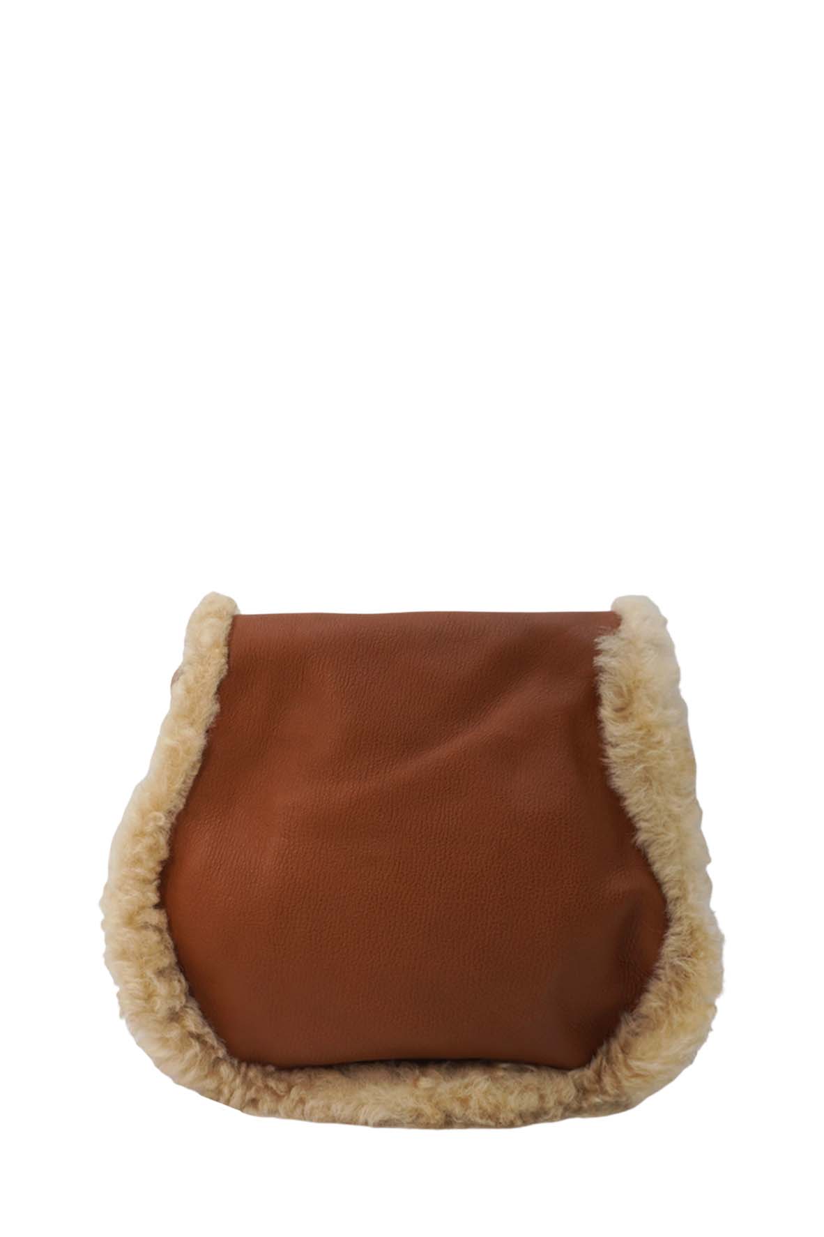 Small Marcie Shearling Bag Brown