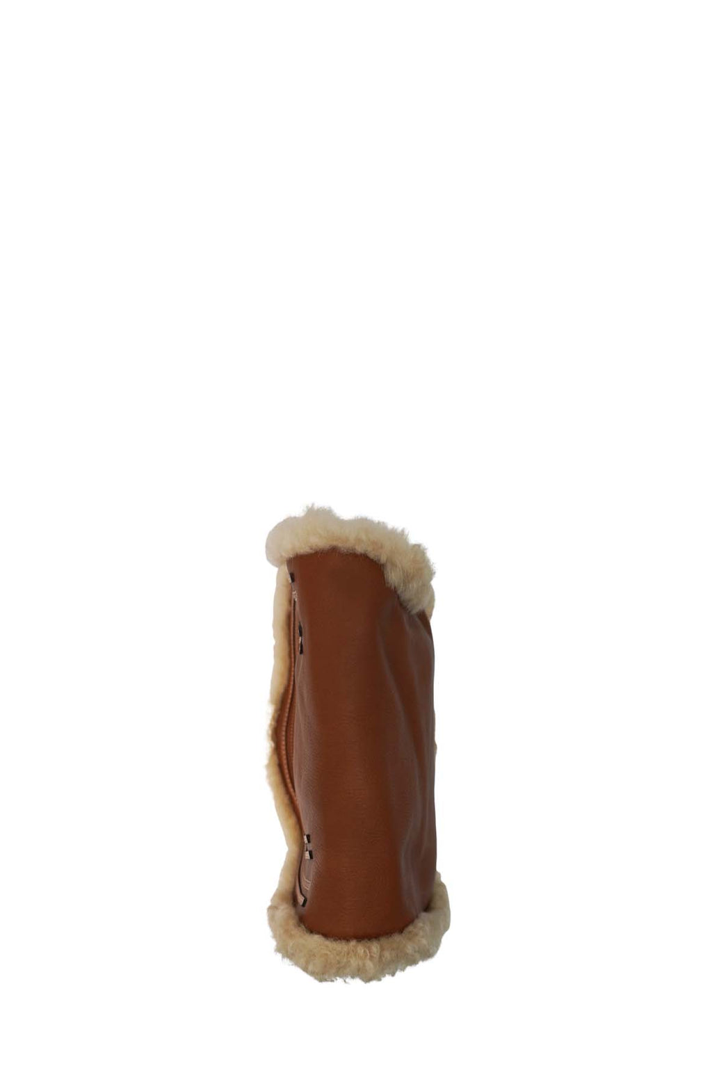 Small Marcie Shearling Bag Brown
