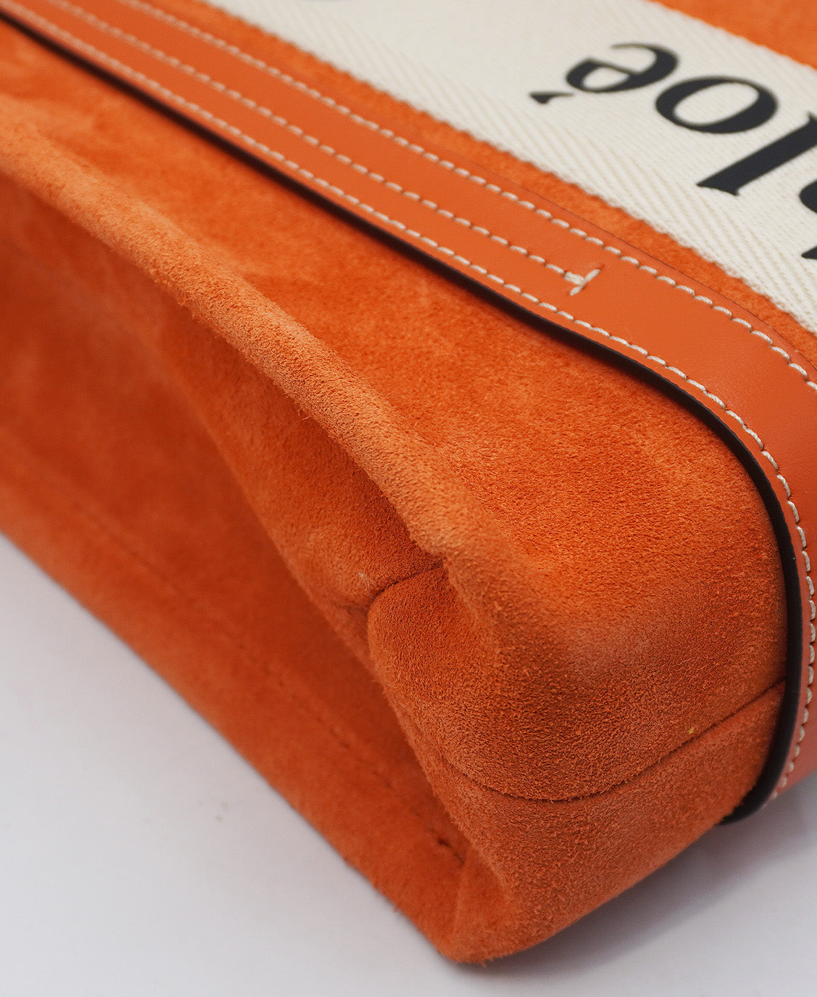 Small Suede Woody Tote Orange