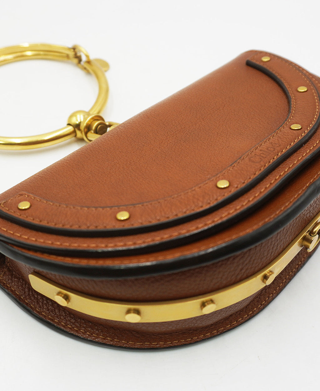 Small Nile Minaudiere Bracelet Bag Caramel